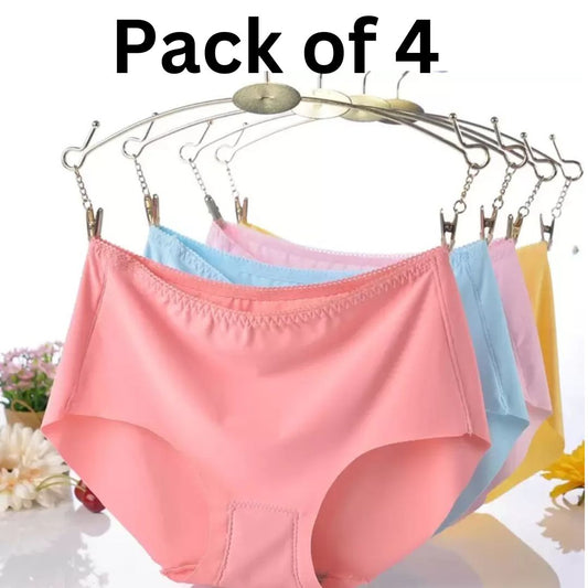Women's Seamless Underwear for Women (Multicolor) (Pack of 4)