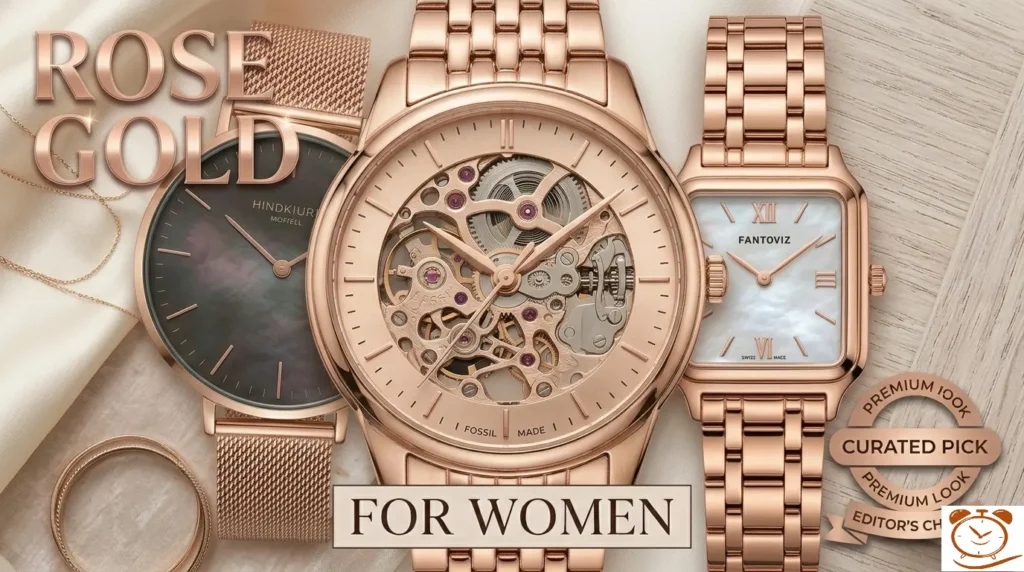 Stylish Fossil Rose Gold Watches for Women with stainless steel strap