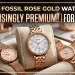 Fossil rose gold watch for women with elegant premium design