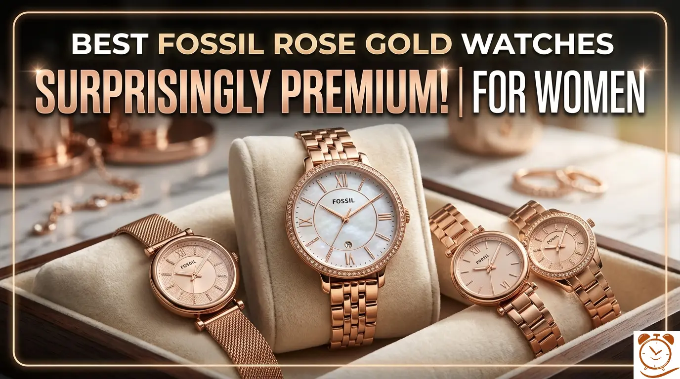 Fossil rose gold watch for women with elegant premium design