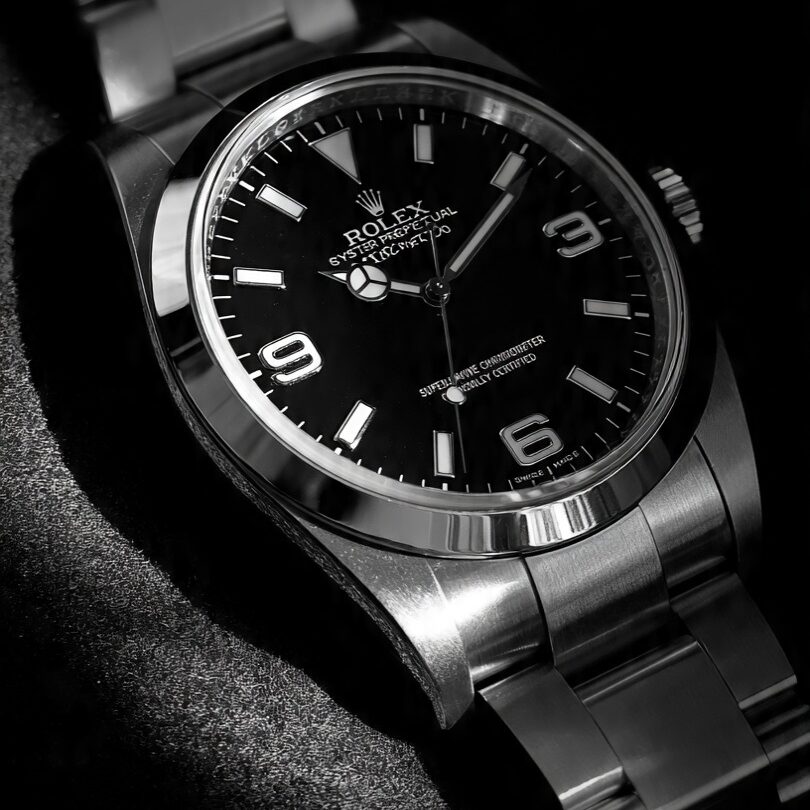 Rolex Explorer 214270 on wrist showing 39mm Oystersteel case and Oyster bracelet with Easylink extension