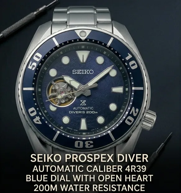 Seiko Prospex diver watch dial glowing bright green in the dark demonstrating superior Lumibrite luminosity after light exposure.
