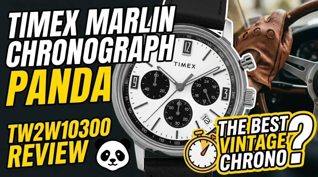 Timex Marlin Chronograph Panda TW2W10300 review with classic panda dial