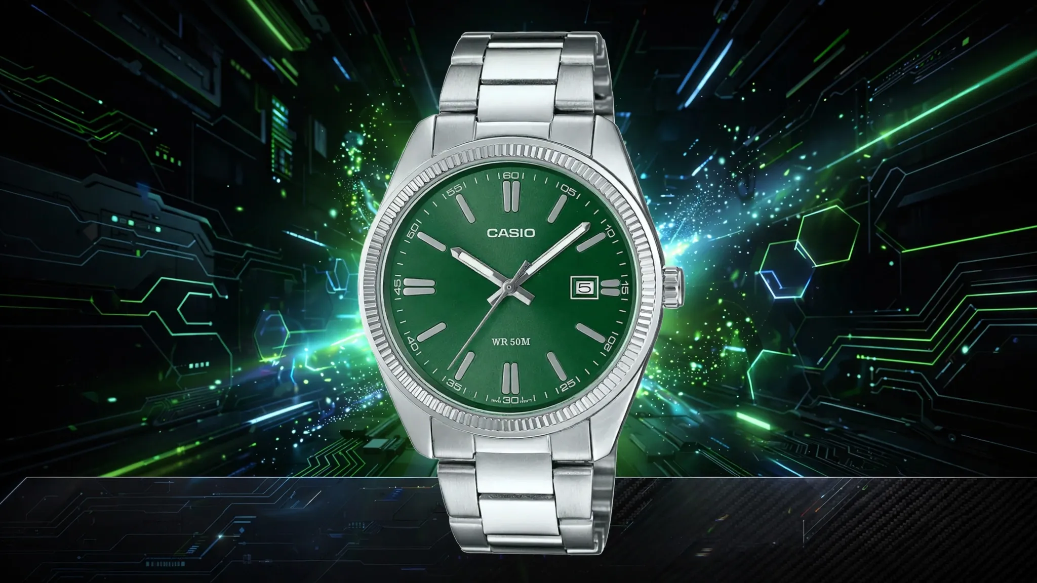 Casio A2262 classic analog watch with elegant dial