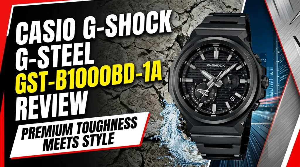 Casio G-Shock G-Steel GST-B1000BD-1A on wrist showing premium design