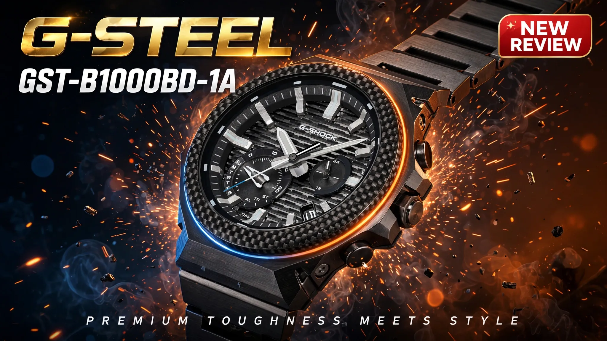 Casio GST-B1000BD-1A black ion-plated stainless steel watch