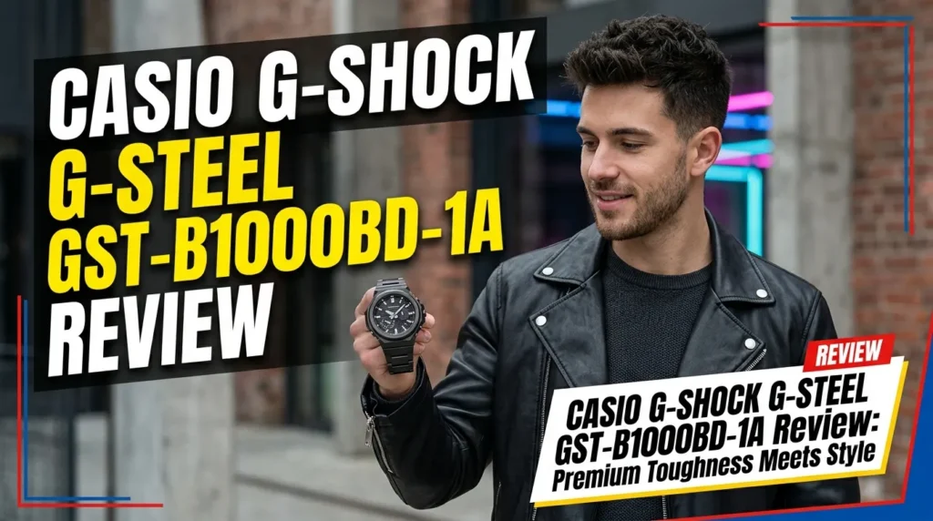 the Casio G-Steel GST-B1000BD-1A case and buttons
