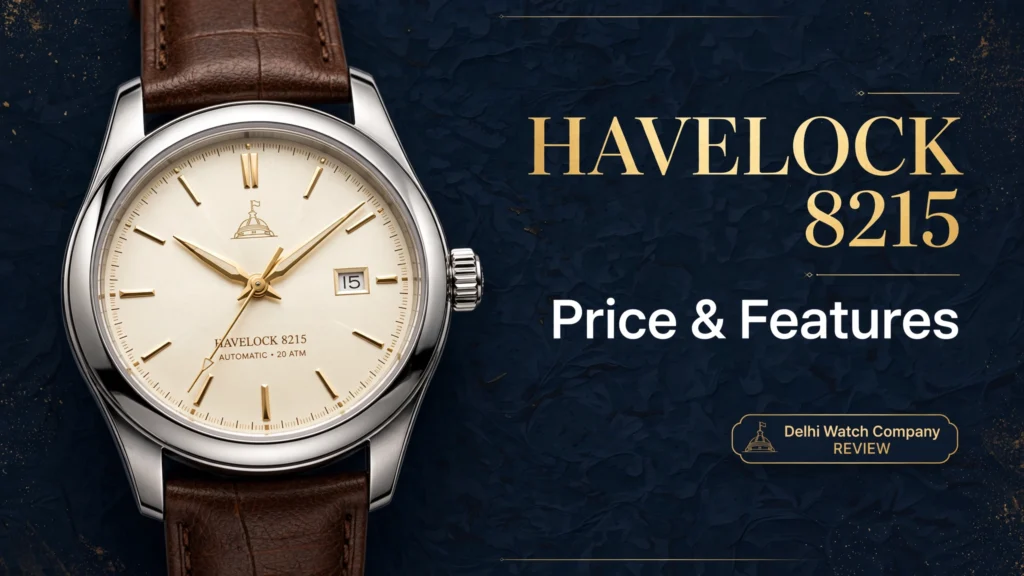DWC Havelock 8215 on wrist showing rotating dive bezel