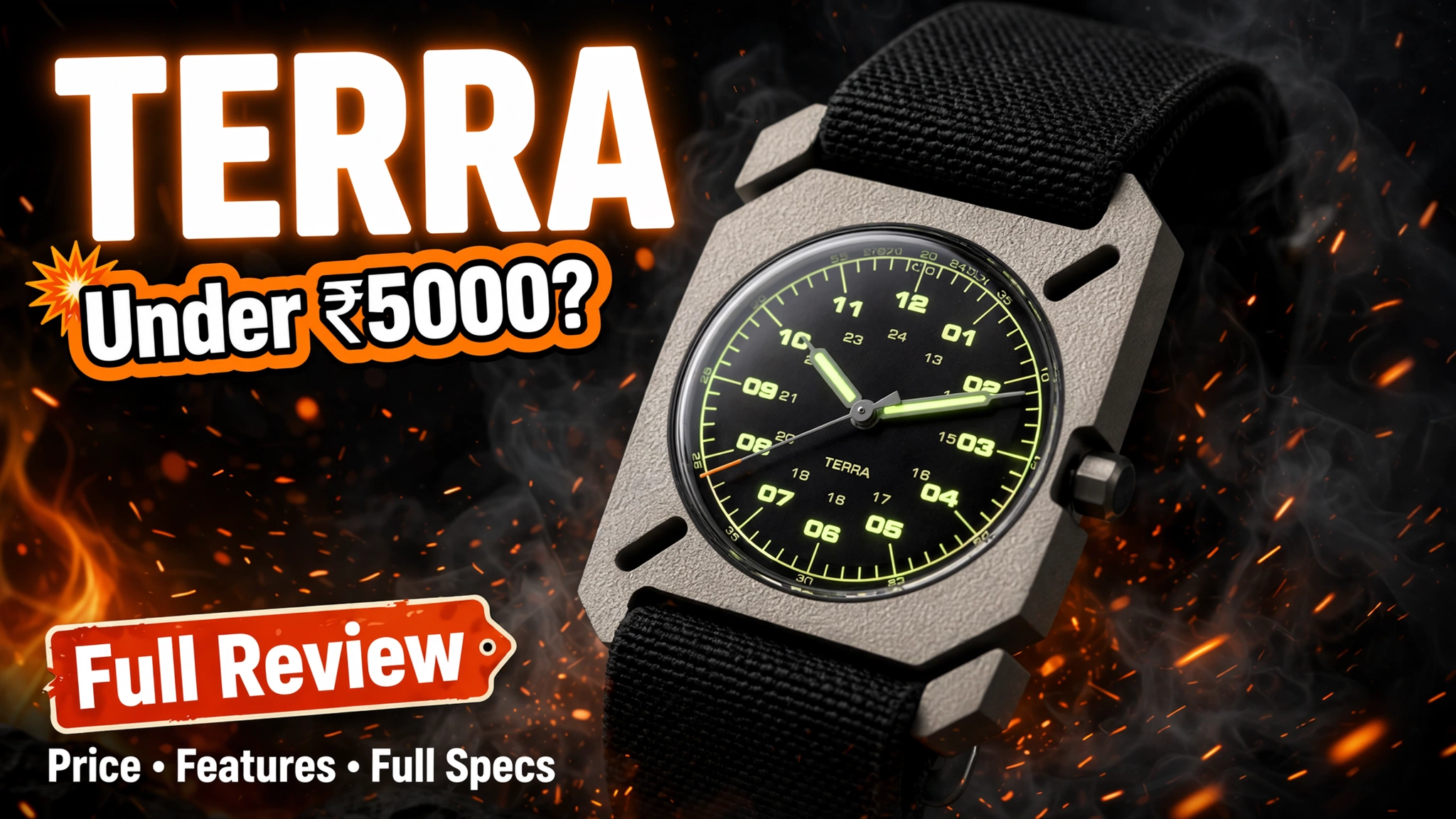 Front view of the Delhi Watch Company Terra watch