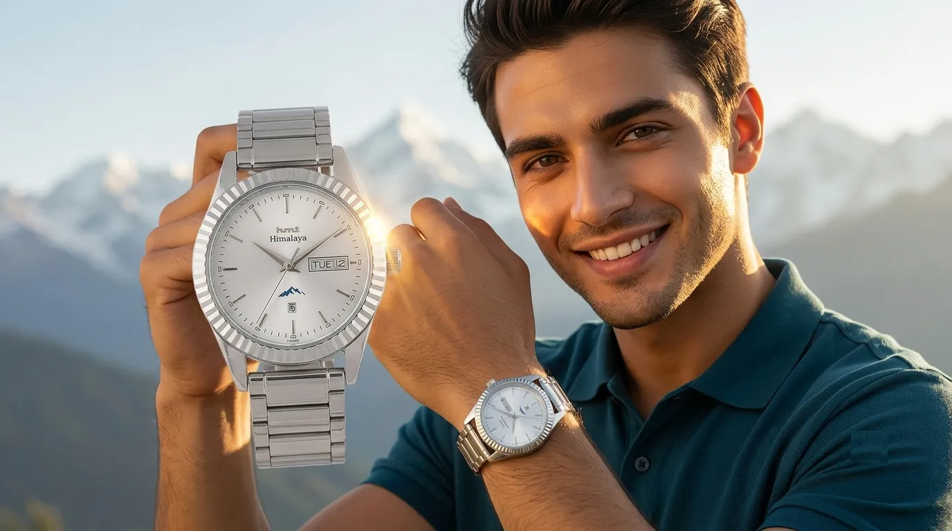 HMT Himalaya Quartz IPS Watch white dial