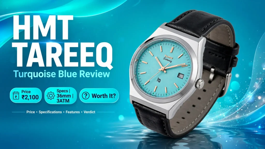 HMT Tareeq Quartz Turquoise Blue dial