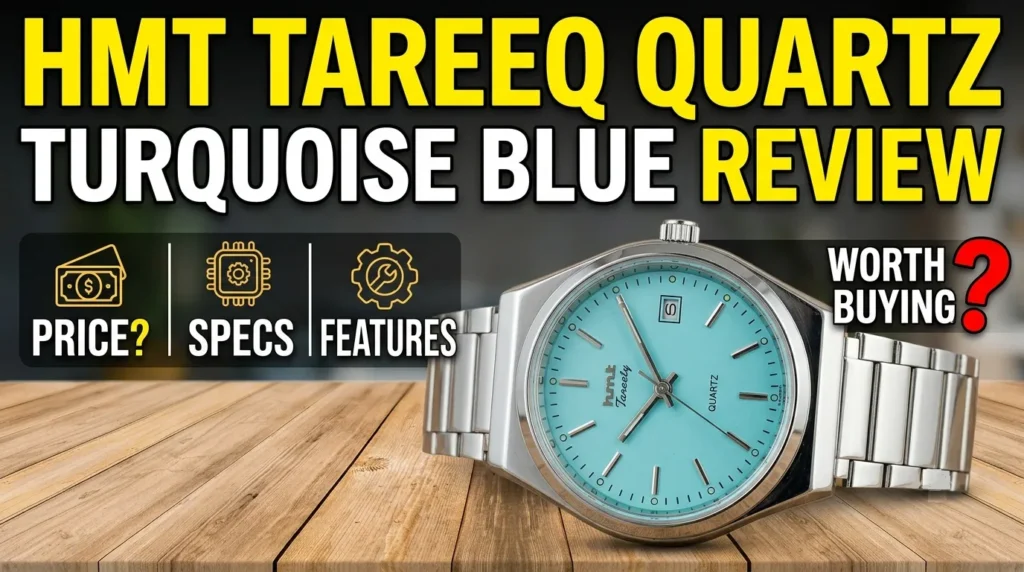 HMT Tareeq Quartz Turquoise Blue specifications