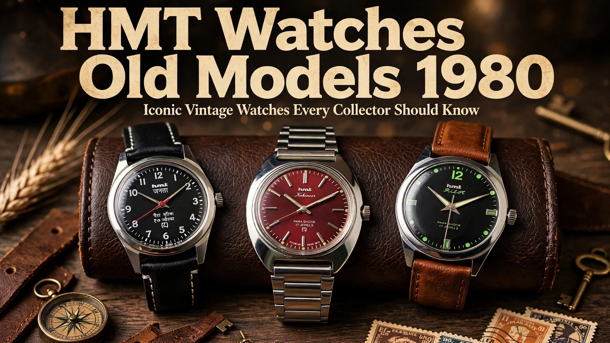 HMT vintage mechanical watches displayed together