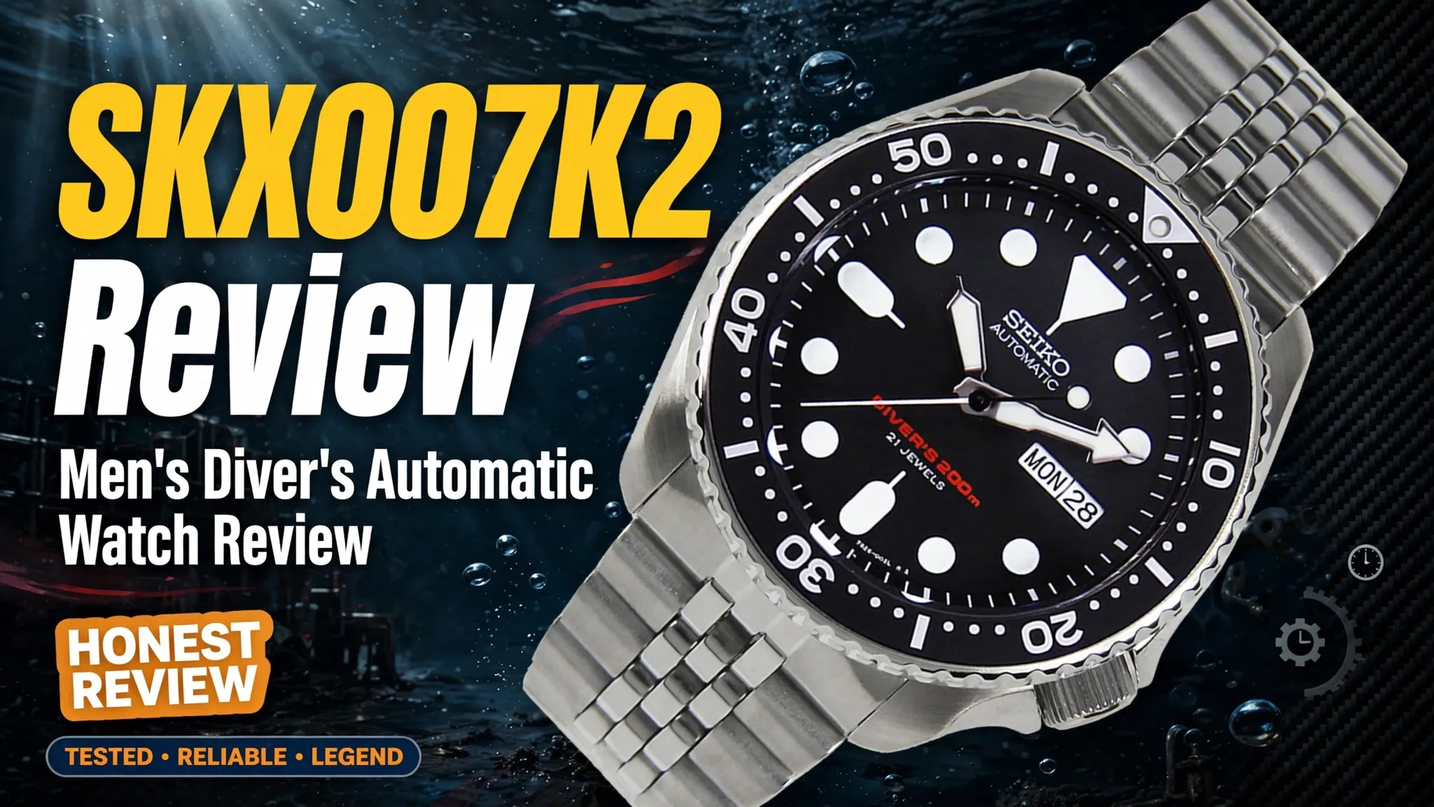 Seiko SKX007K2 bezel detail
