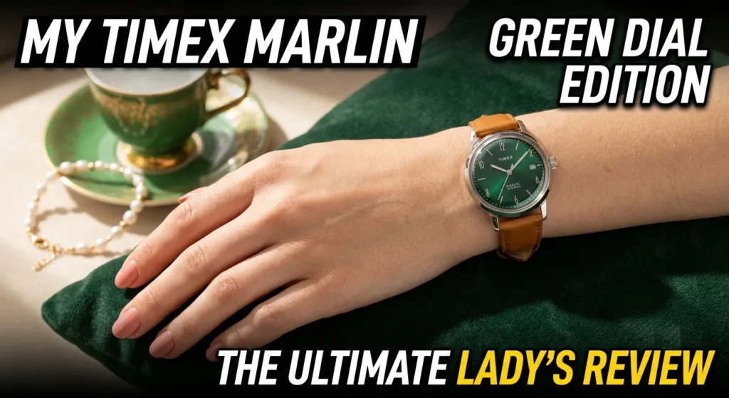 Timex Marlin Automatic 40mm on leather strap showing lug-to-lug fit on 7-inch wrist