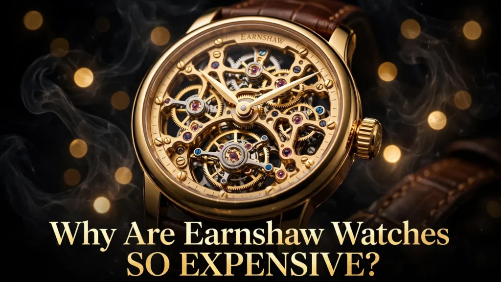 Earnshaw watch on wrist with elegant dress watch design