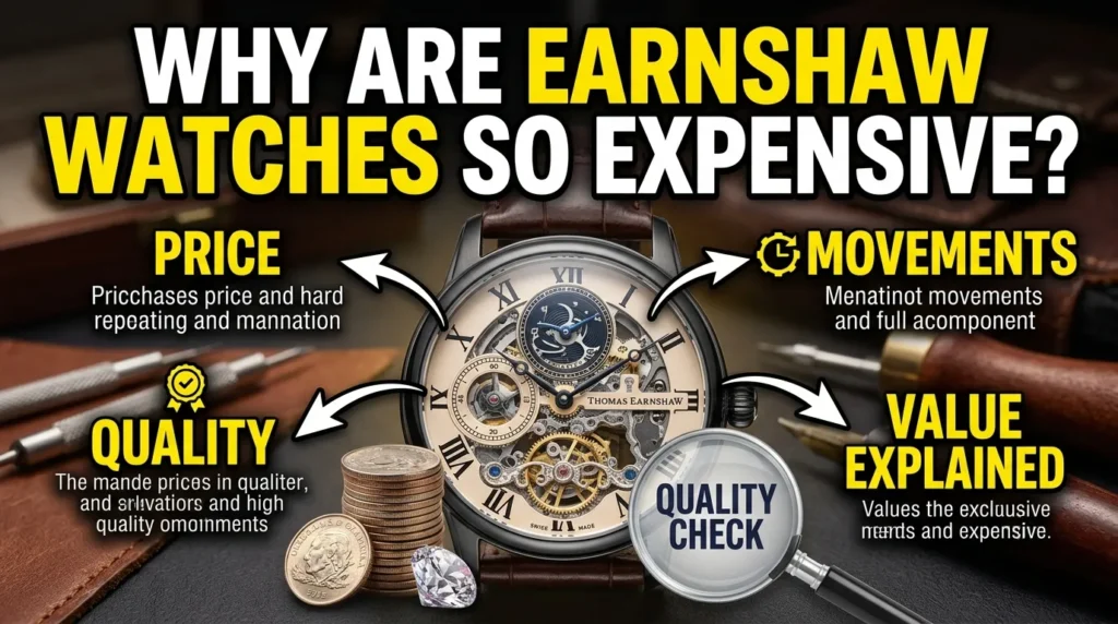 Earnshaw automatic watch with stainless steel case
