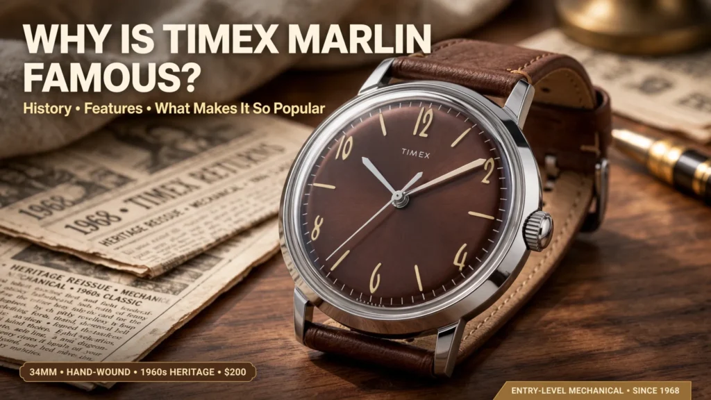 Timex Marlin heritage-inspired watch with minimalist dial