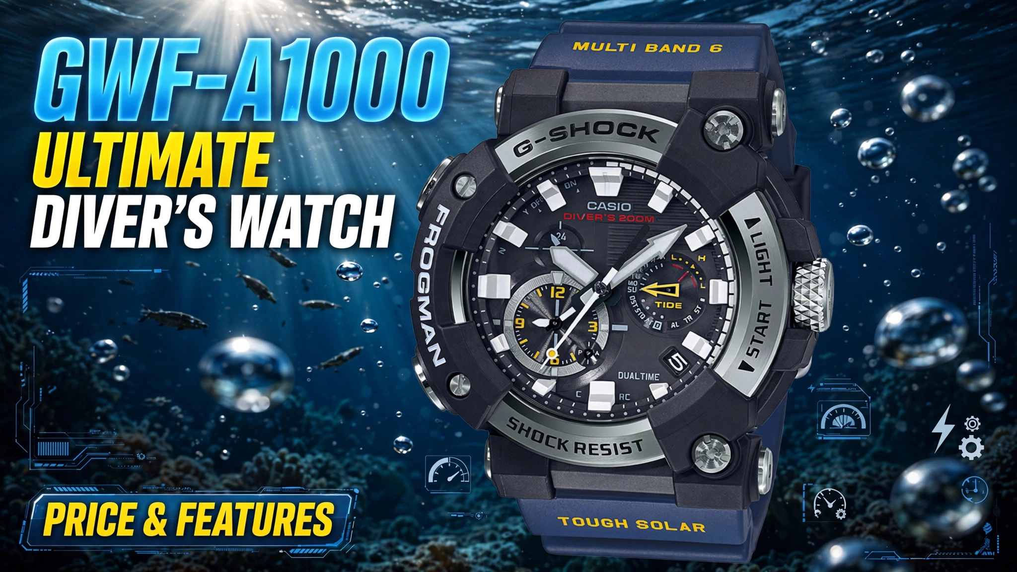G-Shock Frogman GWF-A1000 analog dive watch