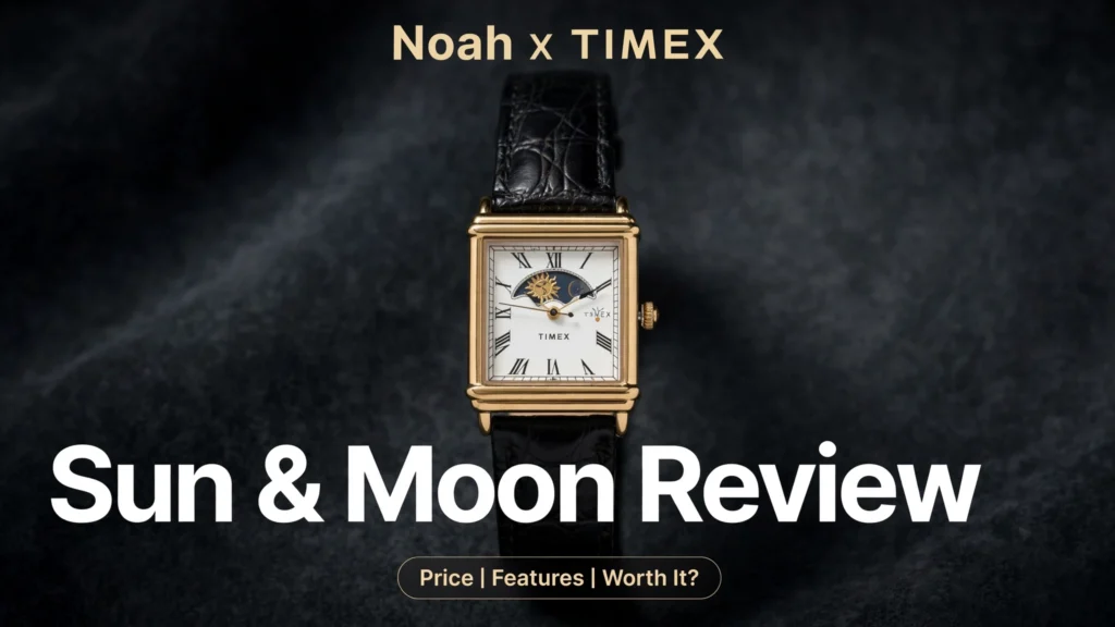 Noah x Timex Sun and Moon watch with detailed dial