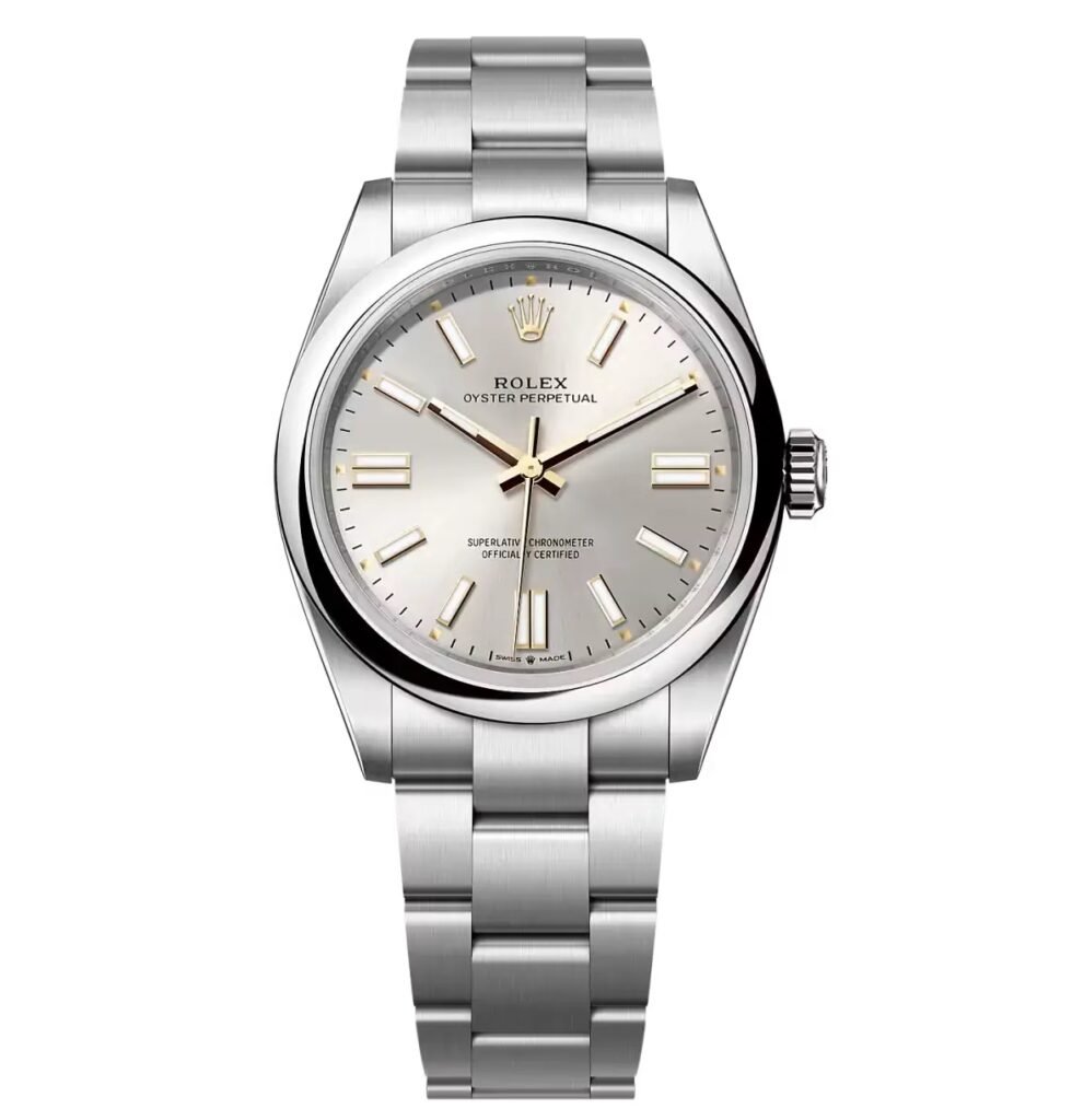 Second hand Rolex Oyster Perpetual 41 silver dial watch