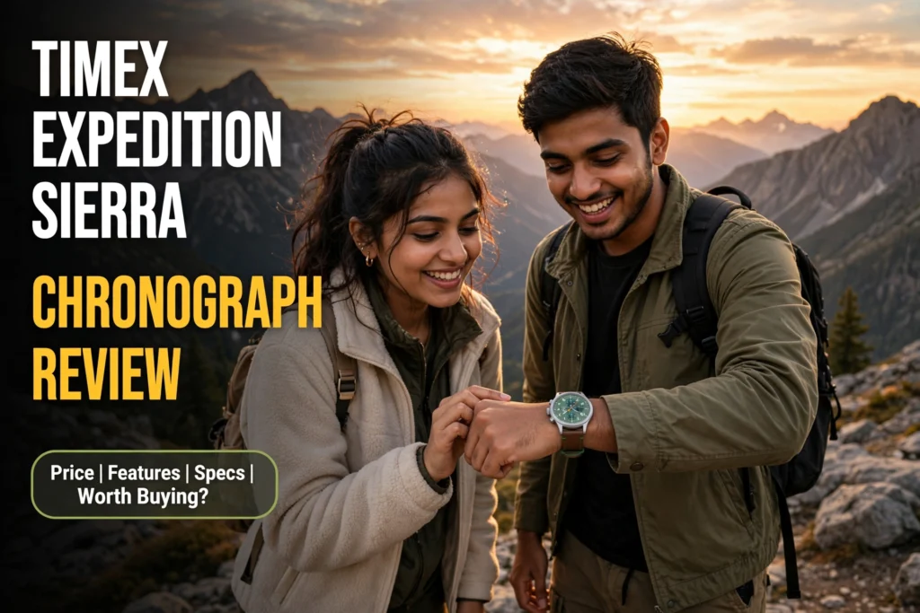 Timex Expedition Sierra Chronograph leather strap watch