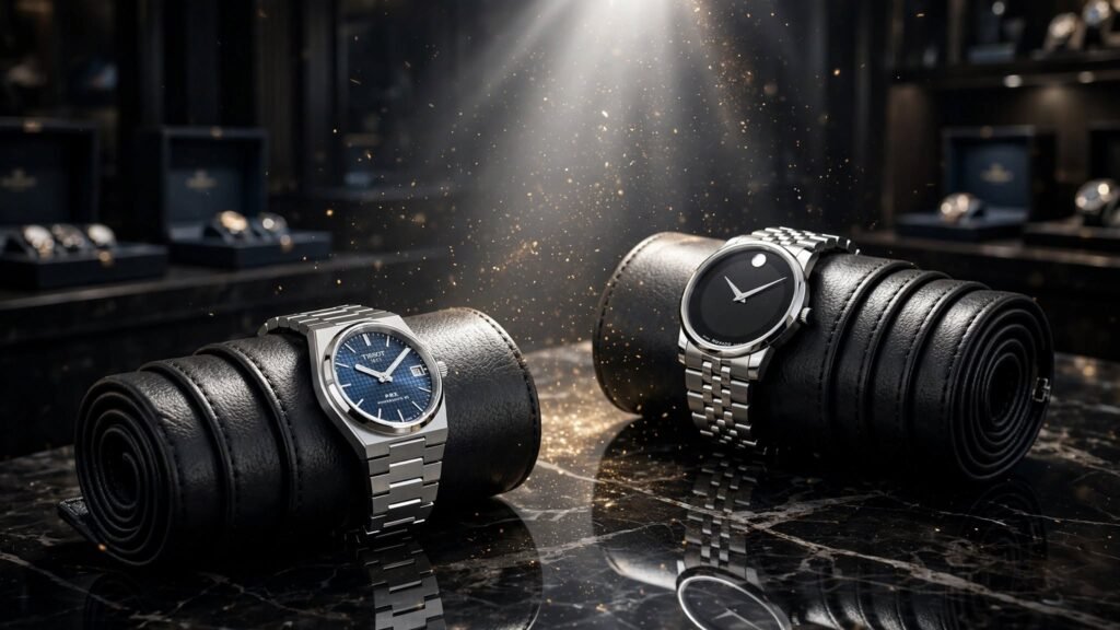 Tissot and Movado luxury watches