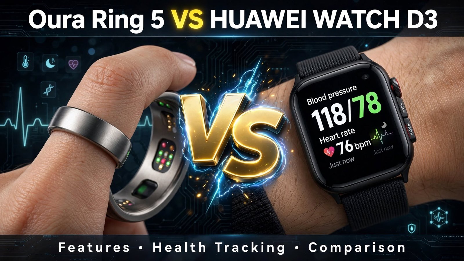 Oura Ring 5 vs HUAWEI WATCH D3 comparison