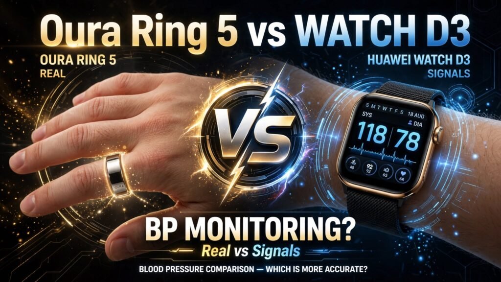 Oura Ring 5 and HUAWEI WATCH D3 side by side